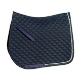 Rhinegold Elite Diamante Trimmed Saddle Cloth Navy Pony Saddle Pads & Numnahs Barnstaple Equestrian Supplies