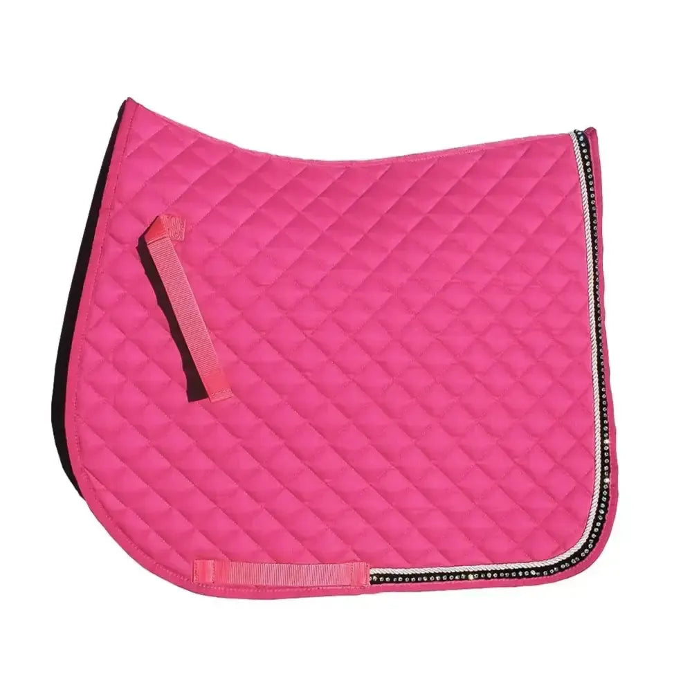 Rhinegold Elite Diamante Trimmed Saddle Cloth Raspberry Pony Saddle Pads