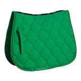 Vibrant green rhinegold elite diamond saddle pad with black trim and subtle pattern along the top edge