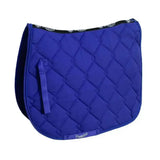 Royal blue rhinegold elite diamond saddle pad with black trim and subtle pattern along the top edge