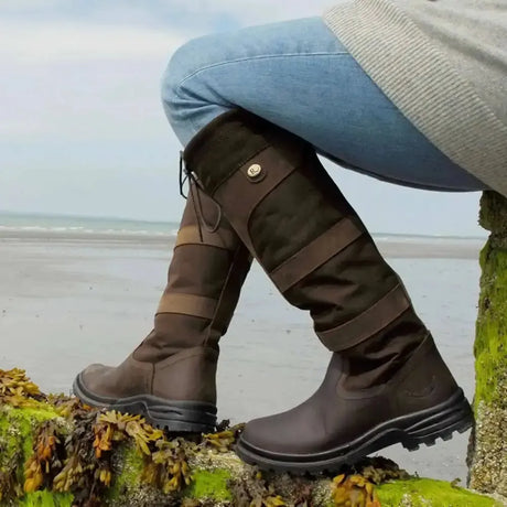 Rhinegold Elite Skye Waterproof Country Boots Waxy Brown 3 (36) Country Yard Boots