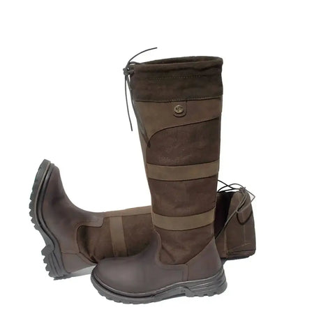 Rhinegold Elite Skye Waterproof Country Boots Waxy Brown 3 (36) Country Yard Boots Barnstaple Equestrian Supplies