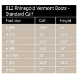 Rhinegold Elite Vermont Leather Country Boots Size Chart