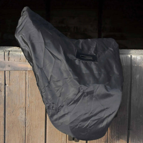 Rhinegold Equestrian Waterproof Saddle Cover Black One Size Rhinegold Tack Bags & Covers Barnstaple Equestrian Supplies