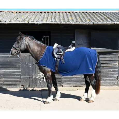 Rhinegold Fixed Chest Fleece Ride-On Rug 5'0 Navy Exercise Sheets