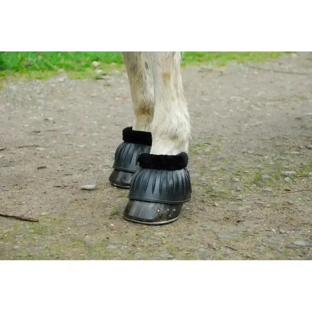 Rhinegold Fleece Trim Flexi Rubber Over Reach Boots Small Over Reach Boots