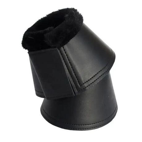 Rhinegold Fleece Trim Neoprene Over Reach Boots Black / Black Small Over Reach Boots
