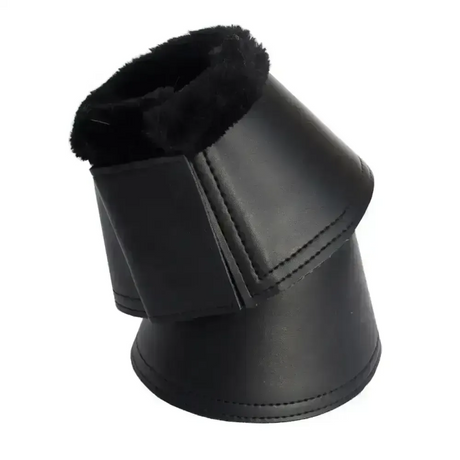 Rhinegold Fleece Trim Neoprene Over Reach Boots Black / Black Small Over Reach Boots