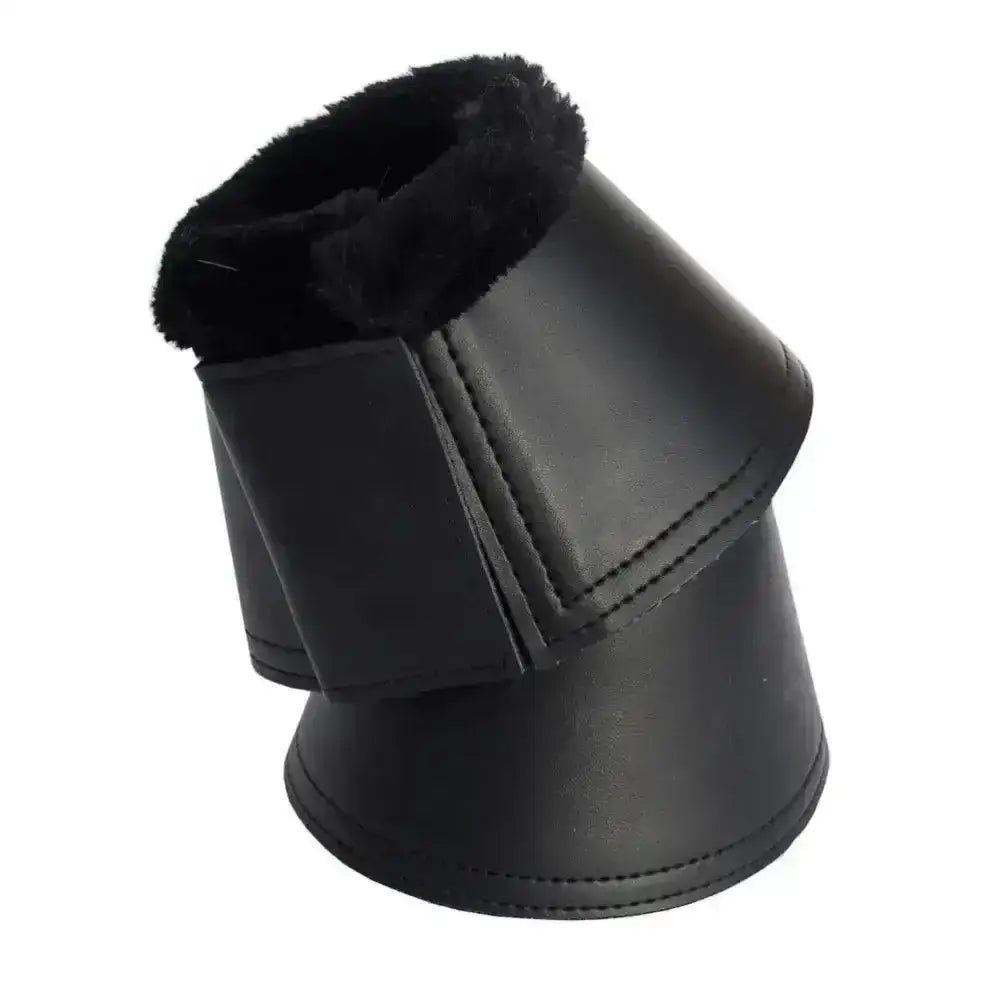 Black leather reach boots neoprene with plush black rhinegold fleece trim for extra comfort and protection