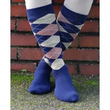Rhinegold Fully Cushioned Sole Riding Socks Navy/Beig Ladies One Size Riding Socks