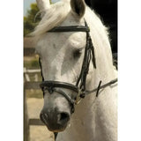 Black german leather bridle with adjustable straps and rhinegold german leather detachable flash noseband hardware
