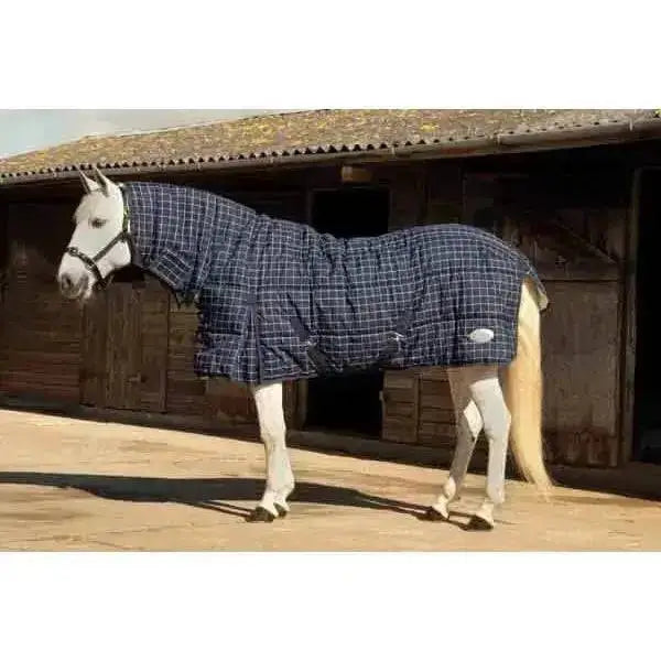 Rhinegold Heavy Weight Stable Rug 300gm Dakota Full Neck Quilted Red / White 4'6" Stable Rugs Barnstaple Equestrian Supplies