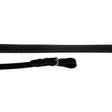 Black textured leather flexible grip Rhinegold italian leather rubber reins with silver buckle and smooth strap detail