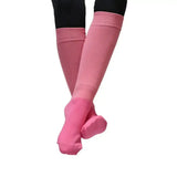 Pink rhinegold junior performance riding socks with ribbed cuff and smooth stretchy fabric for junior riders