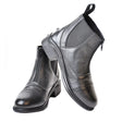 Black grained leather rhinegold kentucky zip paddock boots with glossy finish and elastic zip side panels