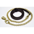 Rhinegold Leather Lead and Chain Black Leather Leading Reins