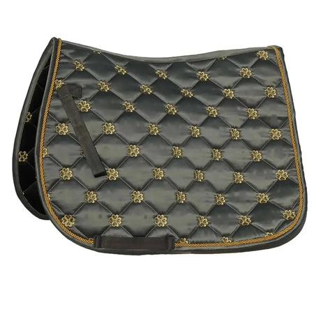 Rhinegold Lucky Clover Satin Saddle Pad Grey Pony Saddle Pads & Numnahs Barnstaple Equestrian Supplies