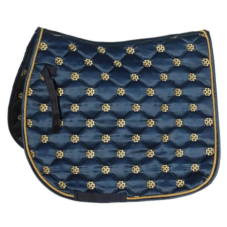 Rhinegold Lucky Clover Satin Saddle Pad Navy Pony Saddle Pads & Numnahs Barnstaple Equestrian Supplies