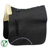 Rhinegold Luxe Fur Dressage Saddle Cloth Black / Natural Pony Dressage Saddle Pads