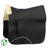 Rhinegold Luxe Fur Dressage Saddle Cloth Black / Natural Pony Saddle Pads & Numnahs Barnstaple Equestrian Supplies