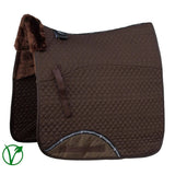 Rhinegold Luxe Fur Dressage Saddle Cloth Brown / Brown Cob Rhinegold Saddle Pads & Numnahs Barnstaple Equestrian Supplies