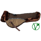 Rhinegold Luxe Fur Lined Half Pad Brown / Brown Cob Half Pads Barnstaple Equestrian Supplies