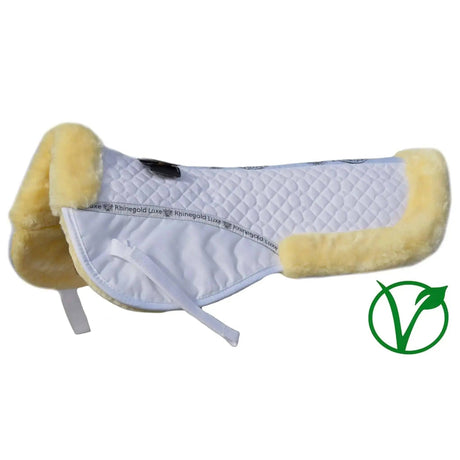Rhinegold Luxe Fur Lined Half Pad White / Natural Cob Rhinegold Saddle Pads & Numnahs Barnstaple Equestrian Supplies