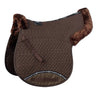 Rhinegold Luxe Fur Numnah Brown / Brown Cob Rhinegold Saddle Pads & Numnahs Barnstaple Equestrian Supplies