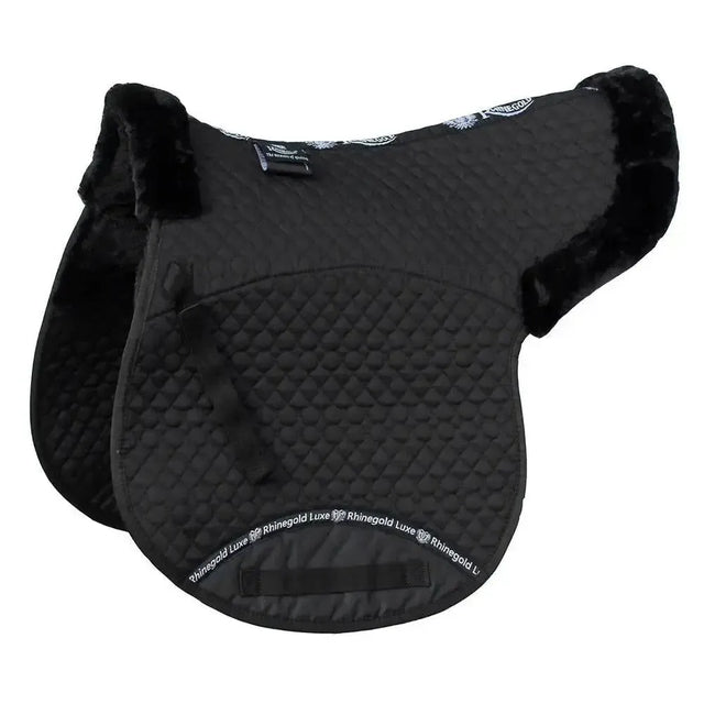 Rhinegold Luxe Fur Numnah Pony Black / Black Numnahs