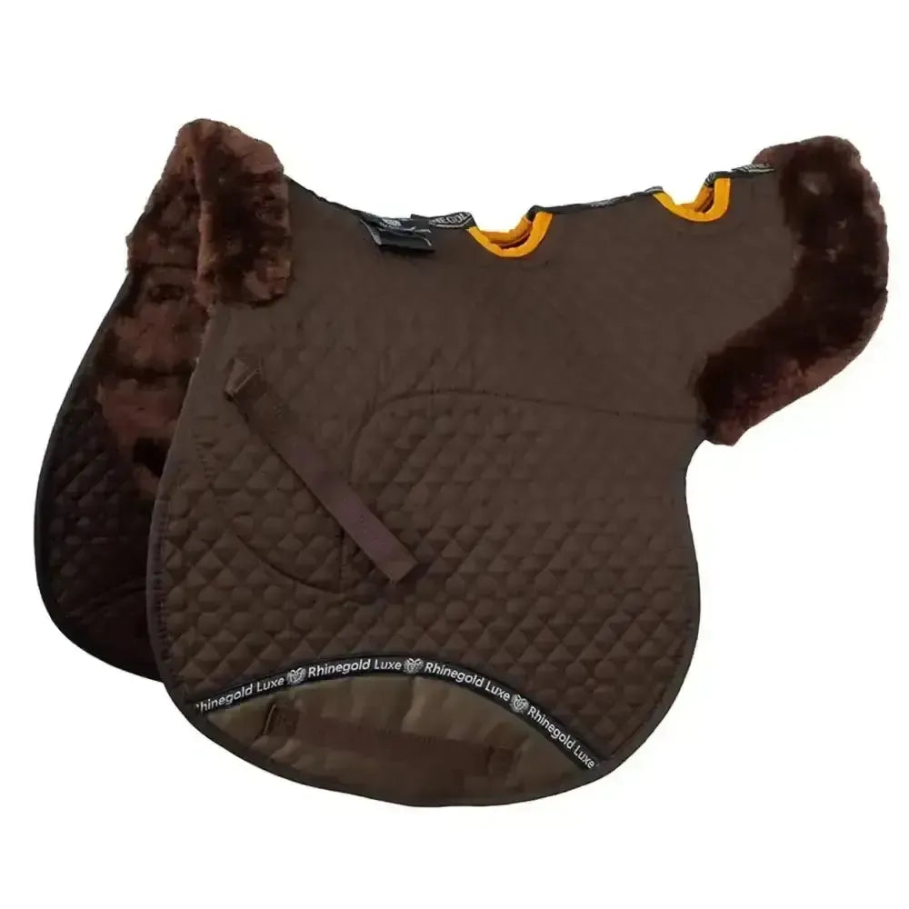 Rhinegold Luxe Fur Vented Numnah Black / Black Cob Numnahs
