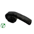 Black plush faux fur pile girth sleeve from rhinegold luxe girth with a soft textured surface