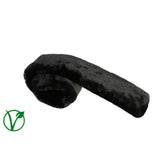 Black plush faux fur pile girth sleeve from rhinegold luxe girth with soft textured surface for comfort