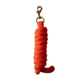 Bright orange rhinegold luxe lead rope made of soft padded polypropylene with a large brass trigger clip