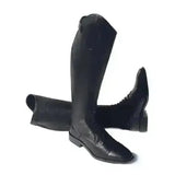 Black leather rhinegold luxus junior long riding boots with sleek polished finish and classic design