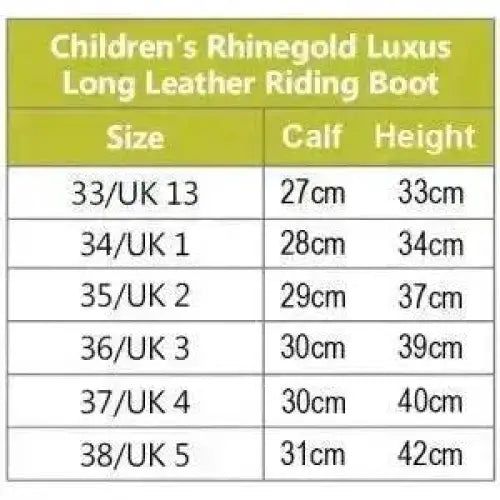 Rhinegold Luxus Junior Long Riding Boots Black BLACK 33 EU / 13 Long Riding Boots Barnstaple Equestrian Supplies