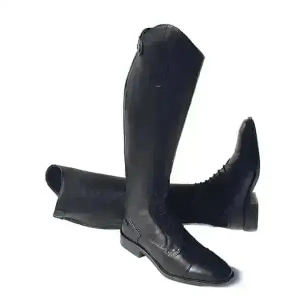 Black leather rhinegold elite luxus long riding boots with polished finish and classic design for riding use