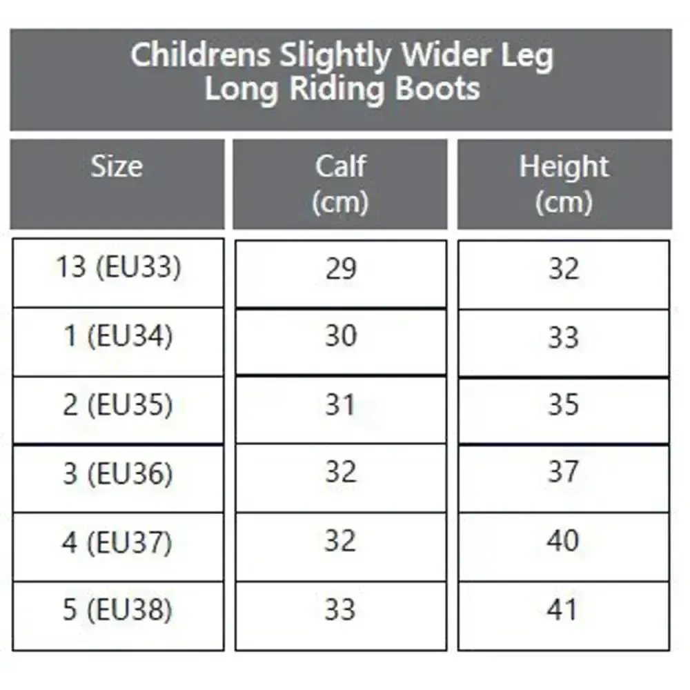 Rhinegold Luxus Wider Junior Long Riding Boots Black 33 EU / 13 Long Riding Boots