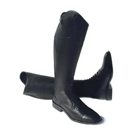 Rhinegold Luxus Junior Long Riding Boots Black-BLACK-33 EU / 13-Long Riding Boots-Rhinegold-Barnstaple Equestrian Supplies Tack Shop