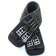 Black rhinegold memory foam dressage girth with silver buckles and adjustable straps for comfort and fit