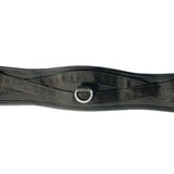 Black rhinegold memory foam girth with silver metal d-ring and reinforced fabric straps for comfort and durability