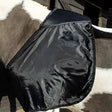 Black satin rhinegold memory foam vest with reinforced stitching and elastic edges to alleviate shoulder rubbing