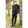 Black rhinegold mens waterproof fitted winter breeches with silver button waistband for mens waterproof winter use