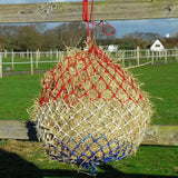 Rhinegold Monarch Slow Feeder Haynet Small Hole Red/White/Blue 36" Haynets
