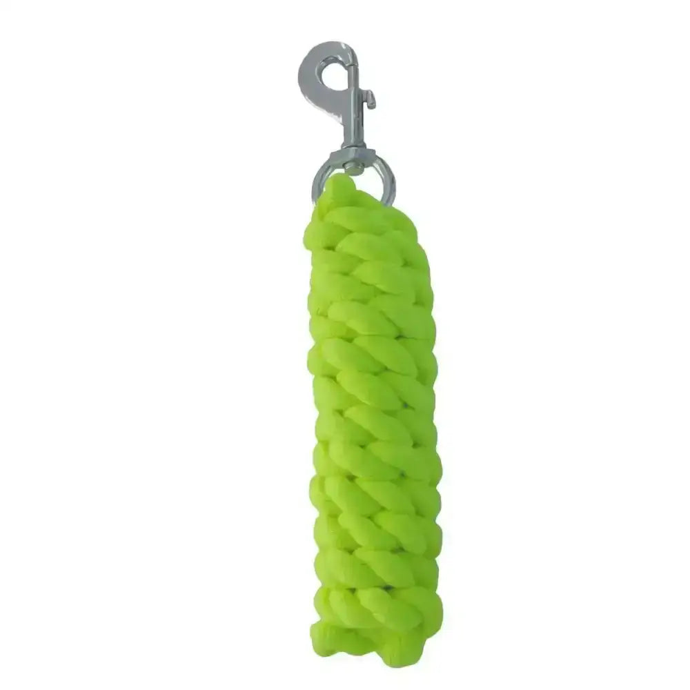 Rhinegold neon lead rope with bright lime green braided handle and silver metal clip ideal for easy grip