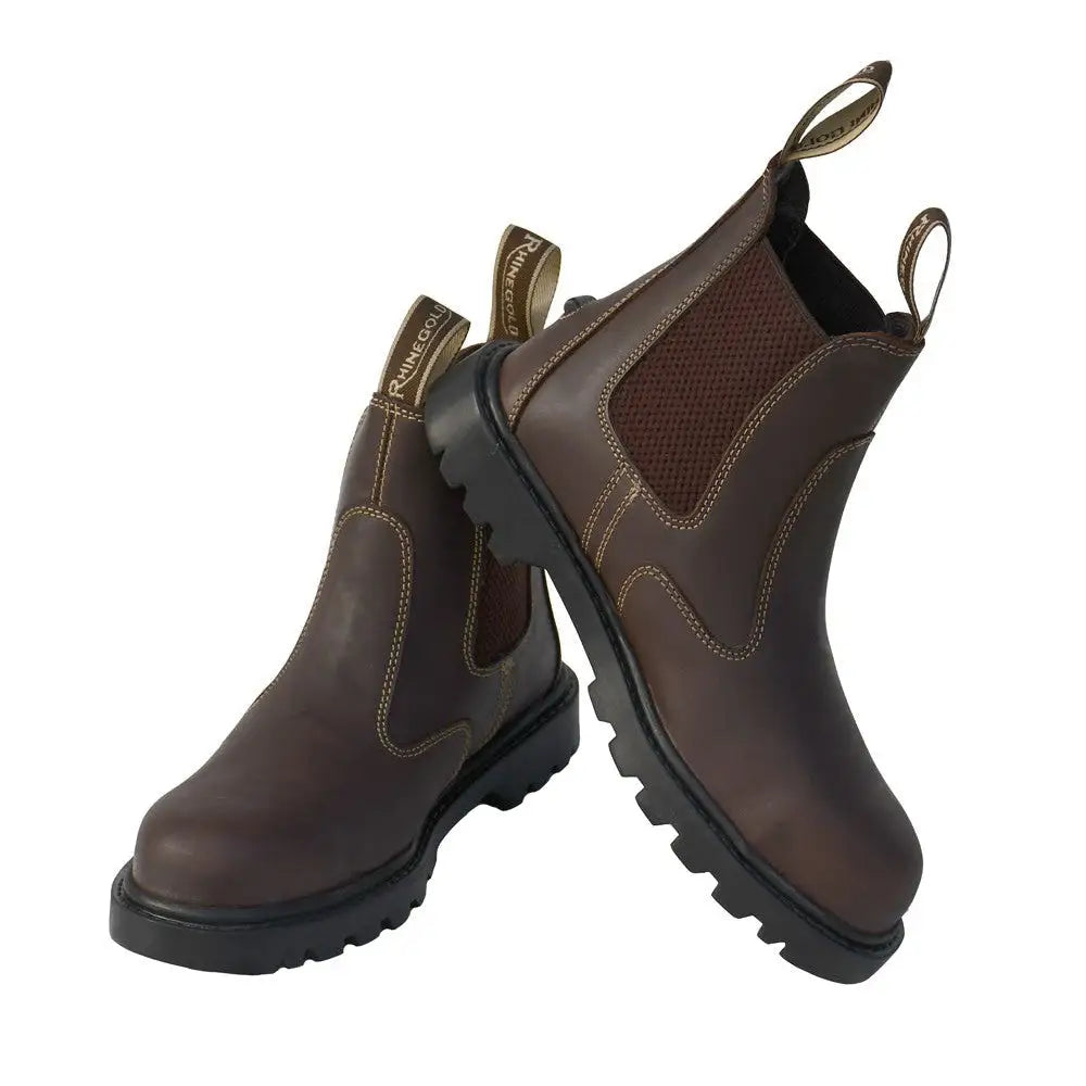 Rhinegold Nero Steel Toe Cap Boots Brown 5 Short Yard Boots Barnstaple Equestrian Supplies