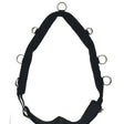 Black padded horse halter with silver metal rings and soft sympatex lining for rhinegold nylon lunging aids