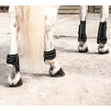 Rhinegold Patent Tendon & Fetlock Boot Set With Crystals Black Cob Tendon Boots