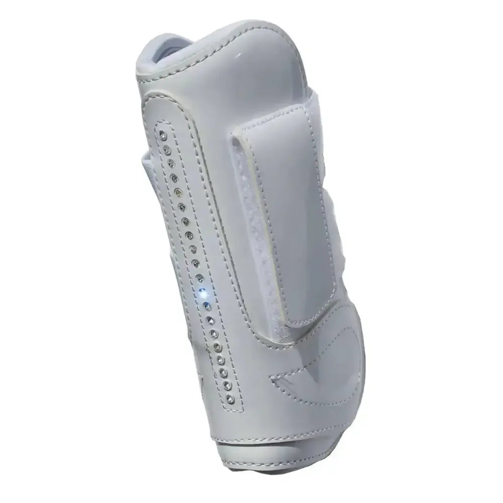 Rhinegold Patent Tendon & Fetlock Boot Set With Crystals Black Cob Tendon Boots