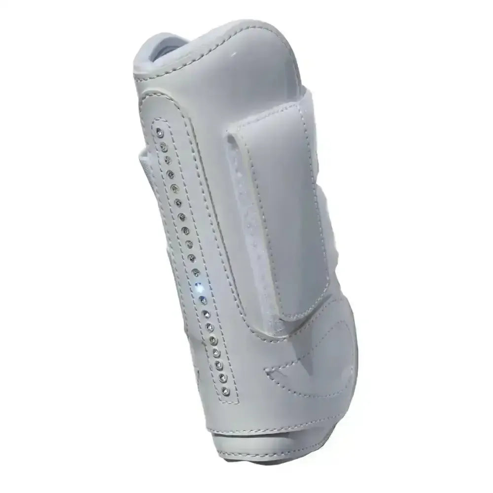 Rhinegold Patent Tendon & Fetlock Boot Set With Crystals Black Cob Tendon Boots