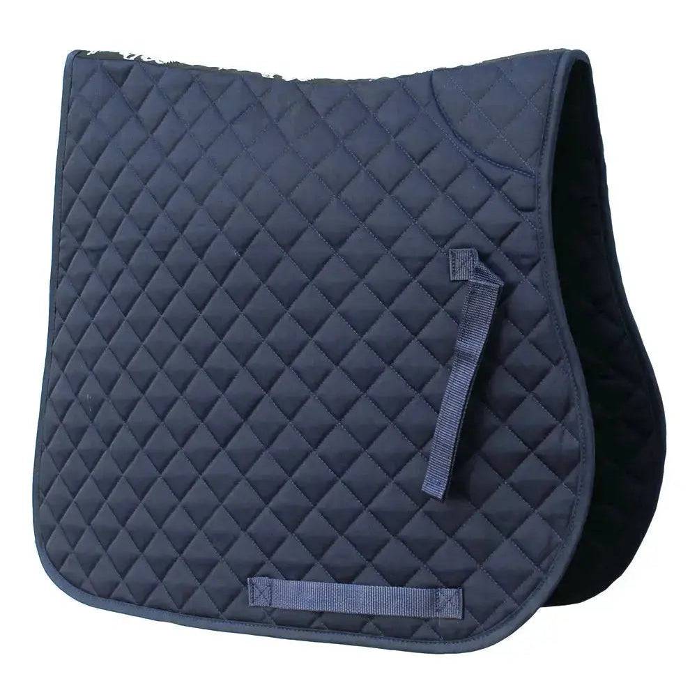 Rhinegold Quilted Cotton Saddle Pads Navy Full Rhinegold Saddle Pads & Numnahs Barnstaple Equestrian Supplies